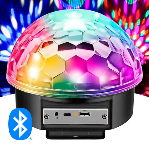 Imagen 1 de 9 de Bola Luz Led Rgb Rítmica Parlante Usb Mp3 Bluetooth 10w