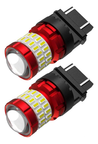 Par Bombillo Led Para Stop 3157 P27 7w T25 Color De Luz Roja