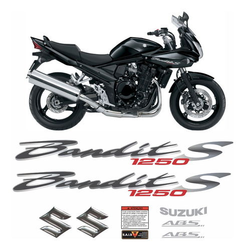 Jogo Faixa Emblema Adesivo Suzuki Bandit 1250s 2011 Vermelha