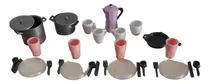 Comprar Juego Vajilla Ollas Vasos Platos Cubiertos Para 4 Muñecas