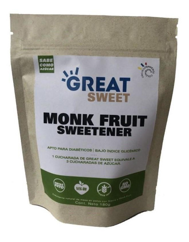 Monk Fruit X 180 Grs  Great Nutrition