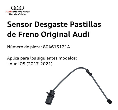Imagen 2 de 7 de Sensor De Desgaste Pastillas De Freno Audi Q5 2017 Al 2021