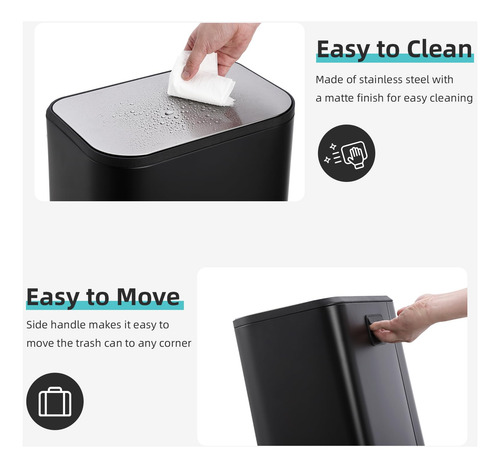 Cubo De Basura Acero Inoxidable 12 Litros Con Tapa Y Pedal