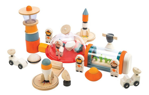 Tender Leaf Toys Set Astronaura Espacio Niños Juguete Madera