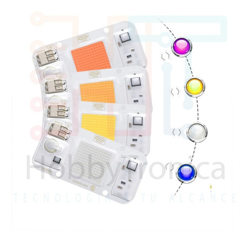 Imagen 6 de 10 de Yxo Led Cob Dob 50w Grow Full Spectrum Cultivo 220v Bornera