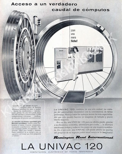 Cartel De Computadora Univac 120 De Remington Rand 1958 310