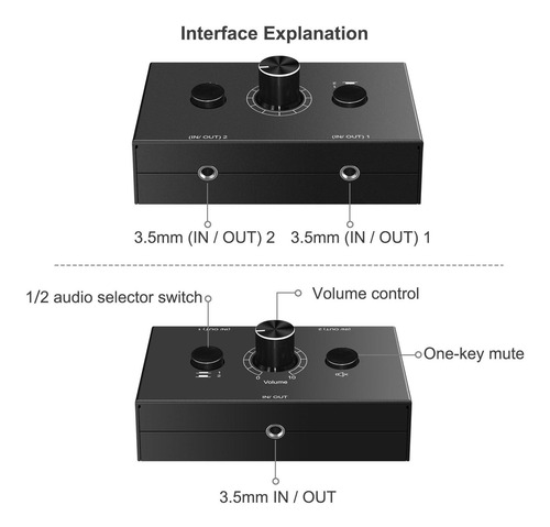 Conmutador De Audio Estéreo De 3,5 Mm Selector De Salida 1