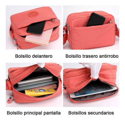 De Bolsa Minibolso Nylon Con Bandolera Hombro El Dama