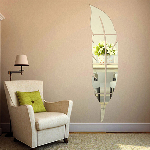 Ch Adhesivos De Pared Con Espejo Acrílico En Forma De Pluma