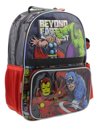 Mochila Escolar Avengers Marvel Beyond Heroes Color Rojo Diseño de la tela Liso