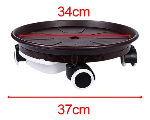Juego De 2 Soportes Para Mover Plantas Marrón Oscuro 37cm