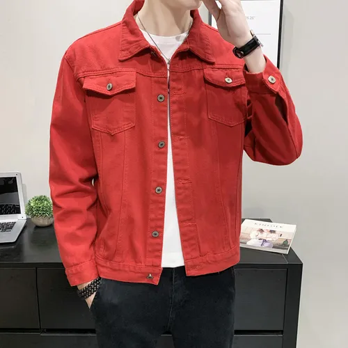 Chamarra De Mezclilla Roja Hombre MercadoLibre