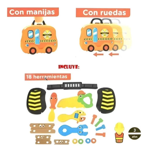Mini Valija Infantil Taller Con Herramientas Y Rueditas 7955