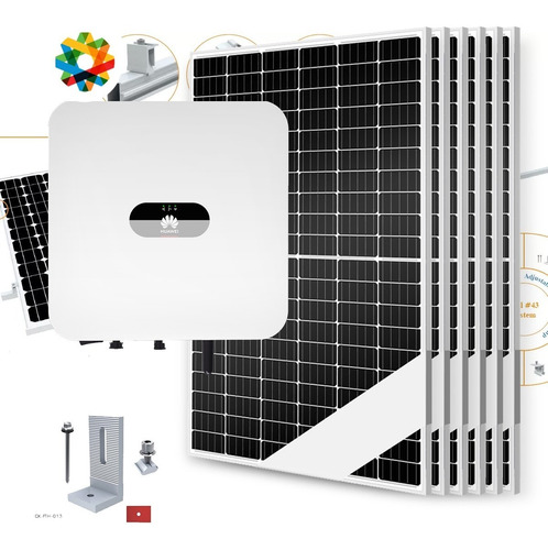 Kit Solar #04 3kw/h - 3ktl Trifásico On-grid Techo De Chapa