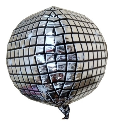 10 Globo Retro Metalico Bola Disco 80s Tematica Mayoreo Color Plata