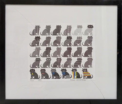 Gatos De Pedro Friedeberg - Serigrafía De Autor (Usado)