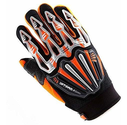 Guantes De Esqueleto Para Motocross Con Diseño Naranja