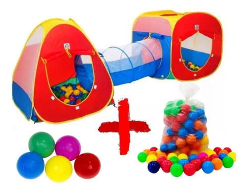 Toca Barraca Infantil 3 Em 1 C/ 80 Bolinhas 4207 - Braskit