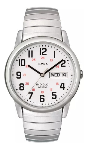 Relógio de mão feminino Timex® Indiglo em aço inoxidável 35 mm T204619j
