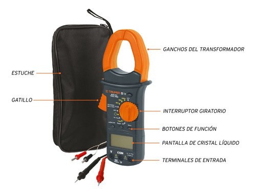 Pinza Amperimétrica Alicate Pelacables, 2 Desarmadores Kit