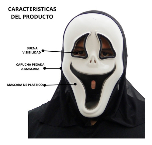 Imagen 3 de 9 de Disfraz Scream Con Mascara Niño