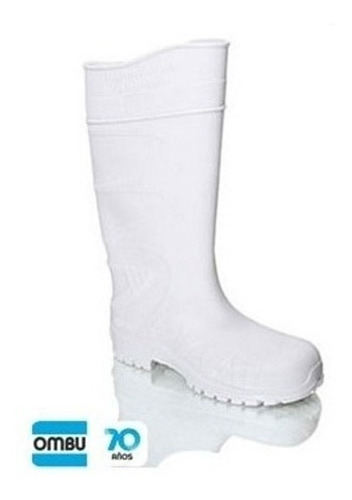 Bota De Pvc Con Puntera- Blanca Ombu 36 Al 46