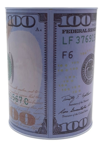 Imagen 2 de 3 de Alcancia Metalica Dollar 16x12cm Mediana