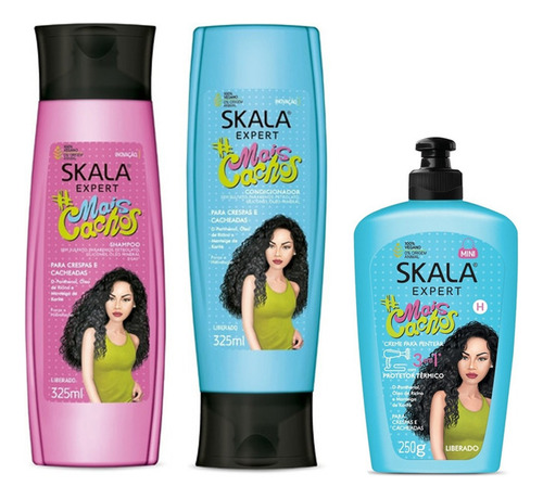 Combo Skala Rulos Shampoo + Enjuague + Crema Para Peinar