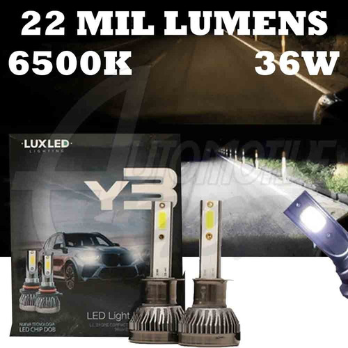 Kit Ultra Led Y3 Super Branco 6500k 36w 22.000 Mil Lumens H1