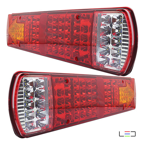 Par Lanternas Led Reboque Carreta Bau Truck Reforçado 24v