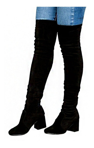 Imagen 4 de 10 de Botas Bucanera Elastizada Gamuza 933 Taco Bajo 6 Cm Invierno
