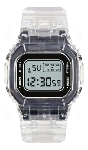 Reloj Led Deportivo Digital Transparente Unisex