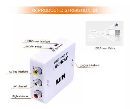 ✌ KSA™ - Convertidor RCA a HDMI - Audio / Video - Precio Colombia