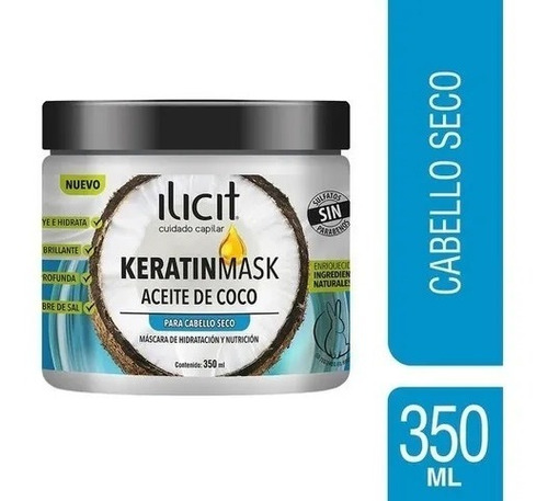 Ilicit Keratinmask Máscara Capilar De Aceite De Coco 350 Ml