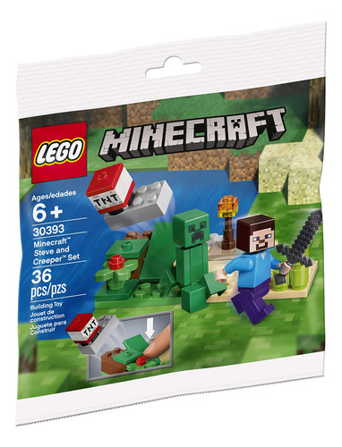 Juego De Lego Minecraft Steve And Creeper, Bolsa De Plástico