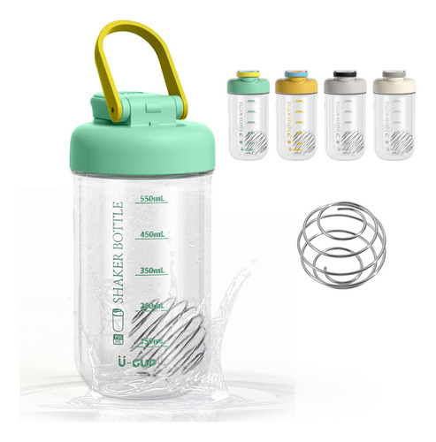 Vaso Shaker Vaso Mezclador Shaker Para Proteina En Caja 750ml Verde
