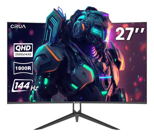 Monitor Qhd Curvo Gaming 27'' Crua Cr270hdm  Color Negro