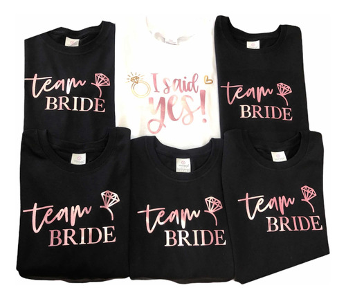 Playeras Bride Squad Bride Team Despedida De Soltera 6 Pz