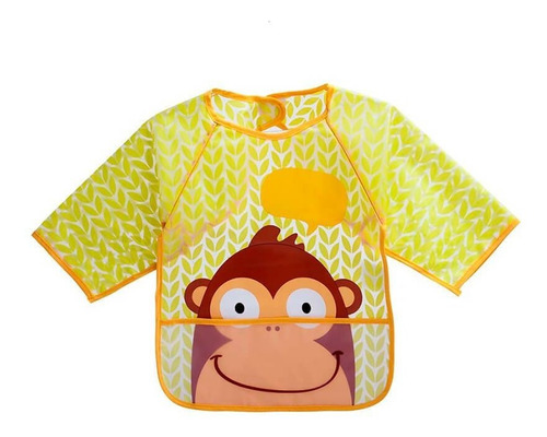 Babero Blow impermeable con mangas de mono, multiniños, color amarillo