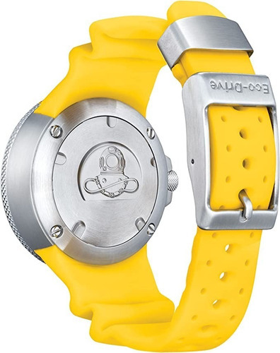 Reloj Citizen Eco Drive Promaster Dive Bj8058-06l Ecozilla Color Del Fondo Azul Color De La Correa Amarillo Color Del Bisel Plateado