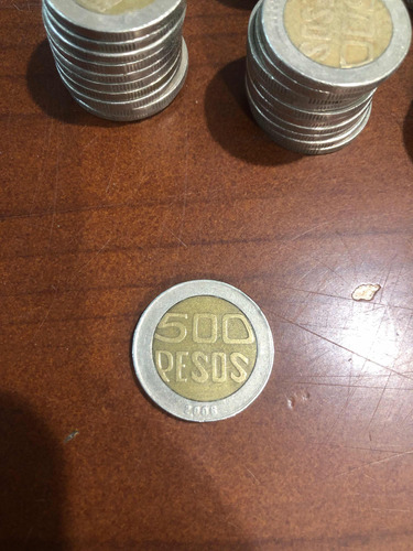 Moneda 500 Pesos Colombia Antigua 2006 Árbol Girado