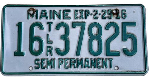 Maine Antiga Original Placa Metálica Carro Eua Usa Americana