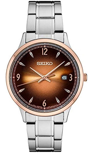 Seiko Correa De Acero Inoxidable De Cuarzo Japonés Para Hom