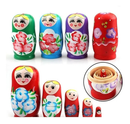 Muñeca Mamushka 5 Piezas Adorno Rusia Muñecas Mamushkas