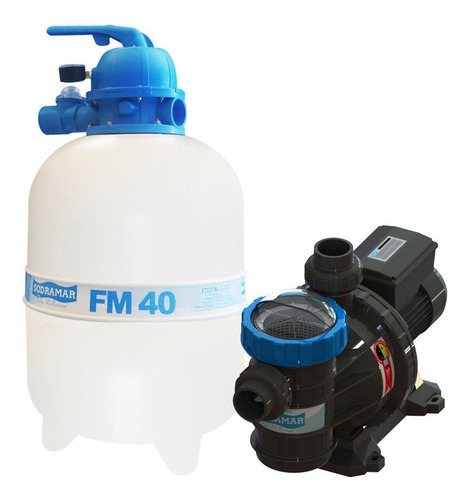 Bomba E Filtro Para Piscina Sodramar Bmc-50 1/2 Cv + Fm-40
