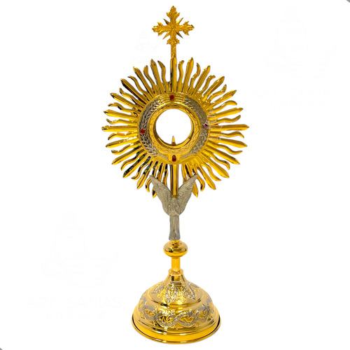 Custodia U Ostensorio Santísimo 65 Cm Corona Laurel Y Angel