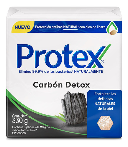 Jabon Protex Carbon Detox X 110g X 3und