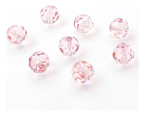 Chengmu 6mm Perlas Redondas De Cristal Rosa Hacer Joyas...