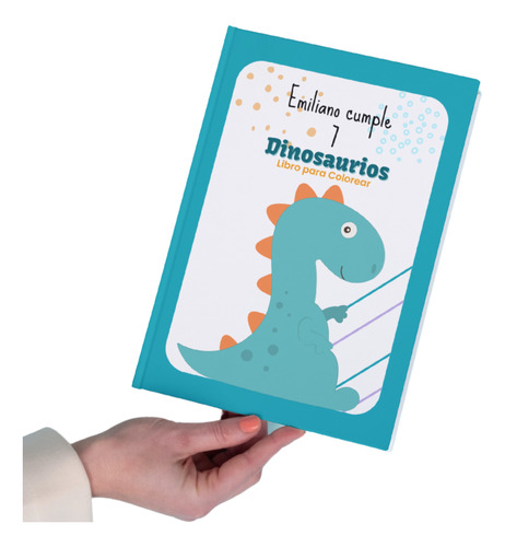 Libro Colorear Personalizado Imprimible Dinosaurios Cumple