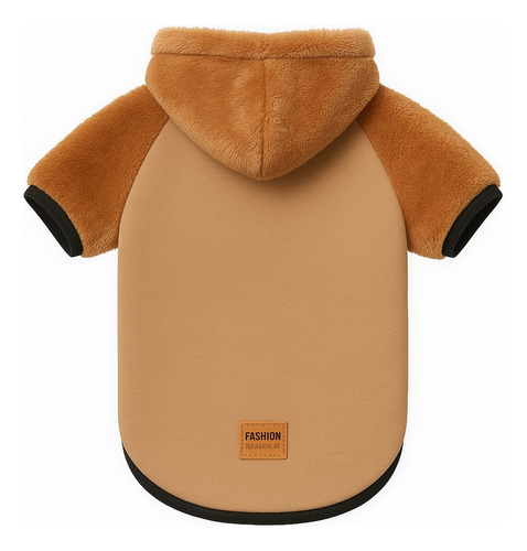 Buzo Para Perro Con Capucha - Abrigo Corderito Para Invierno Camel Talle 7